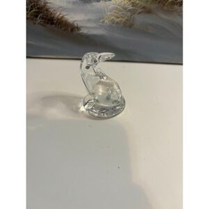 B Koscianksi Crystal Dolphin Figurine Hand Made in Poland Clear Glass 2.75in
